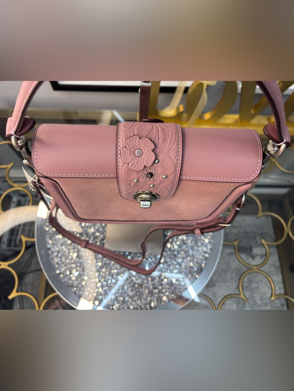 Coach 2017 Page Crossbody Bag with Tea Rose Tooling NWT - Picture 5 of 15